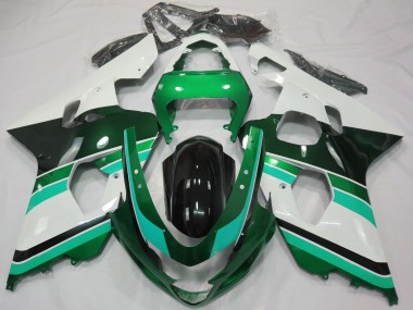 Best 2004-2005 Suzuki GSXR 600 / GSXR 750 Motorcycle Fairings - Glossy Green Green White UK