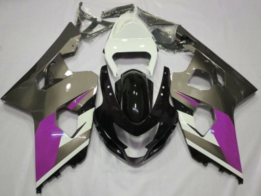 Best 2004-2005 Suzuki GSXR 600 / GSXR 750 Motorcycle Fairings - White Pink Grey Glossy Black UK