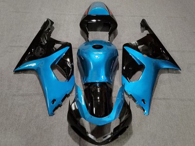 Best 2001-2003 Suzuki GSXR 600 / GSXR 750 Motorcycle Fairings - Light Blue Glossy Black UK