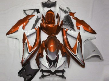 Best 2008-2010 Suzuki GSXR 600 / GSXR 750 Motorcycle Fairings - White Orange Silver Black UK