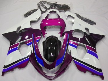 Best 2004-2005 Suzuki GSXR 600 / GSXR 750 Motorcycle Fairings - White Pink Blue Glossy Black UK