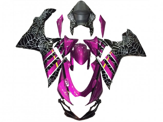 2011-2024 Suzuki GSXR 600 / GSXR 750 Motorcycle Fairings - Pink Black Spider UK