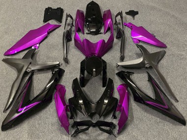 Best 2008-2010 Suzuki GSXR 600 / GSXR 750 Motorcycle Fairings - Pink Glossy Black Matte Black UK