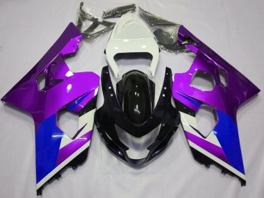 Best 2004-2005 Suzuki GSXR 600 / GSXR 750 Motorcycle Fairings - White Purple Blue Glossy Black UK