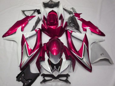 Best 2008-2010 Suzuki GSXR 600 / GSXR 750 Motorcycle Fairings - White Red Silver Black UK