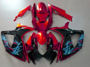 Best 2006-2007 Suzuki GSXR 600 / GSXR 750 Motorcycle Fairings - Red Black Light Blue UK