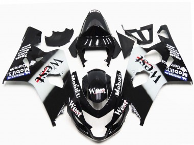 Best 2004-2005 Suzuki GSXR 600 / GSXR 750 Motorcycle Fairings - Glossy Black White West OEM Style UK