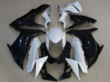 Best 2011-2024 Suzuki GSXR 600 / GSXR 750 Motorcycle Fairings - White Glossy Black UK
