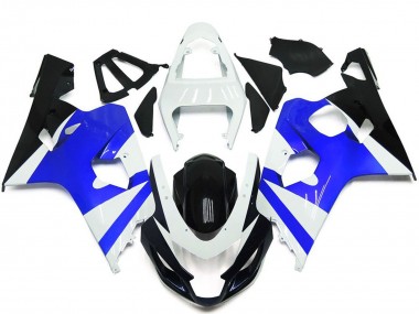 Best 2004-2005 Suzuki GSXR 600 / GSXR 750 Motorcycle Fairing Kits - White Blue Glossy Black UK