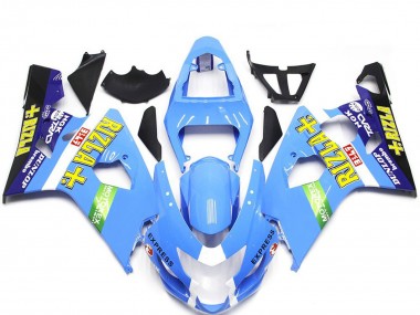 Best 2004-2005 Suzuki GSXR 600 / GSXR 750 Motorcycle Fairings - Light Blue Green Yellow Rizla Style UK
