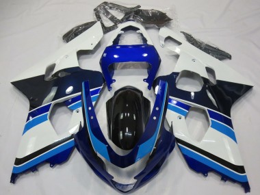 Best 2004-2005 Suzuki GSXR 600 / GSXR 750 Motorcycle Fairings - White Blue Glossy Black UK