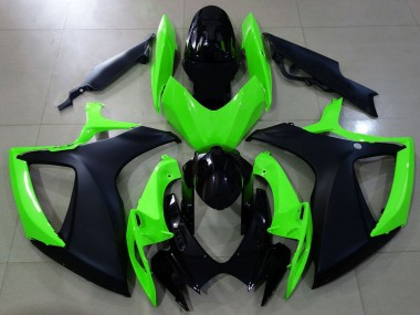 Best 2006-2007 Suzuki GSXR 600 / GSXR 750 Motorcycle Fairings - Green Glossy Black Matte Black UK