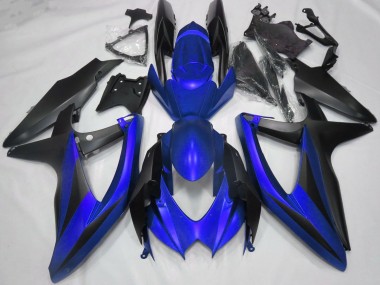 Best 2008-2010 Suzuki GSXR 600 / GSXR 750 Motorcycle Fairings - Blue Matte Black UK