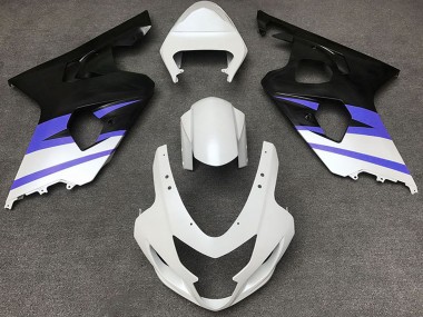 Best 2004-2005 Suzuki GSXR 600 / GSXR 750 Motorcycle Fairings - White Blue Matte Black UK