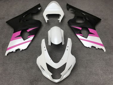 Best 2004-2005 Suzuki GSXR 600 / GSXR 750 Motorcycle Fairings - White Pink Matte Black UK