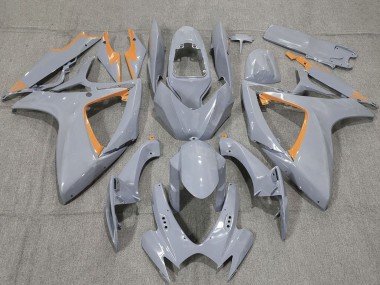 Best 2006-2007 Suzuki GSXR 600 / GSXR 750 Motorcycle Fairings - Nardo Grey and Orange Trim UK