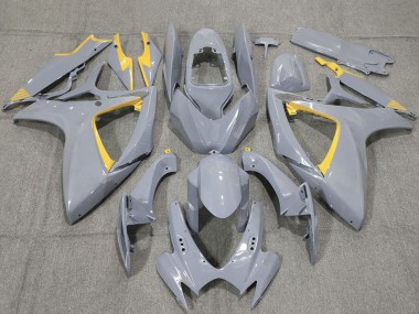 Best 2006-2007 Suzuki GSXR 600 / GSXR 750 Motorcycle Fairings - Nardo Grey and Yellow Trim UK