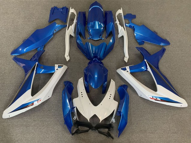 2008-2010 Suzuki GSXR 600 / GSXR 750 Motorcycle Fairings - White Blue OEM Style UK