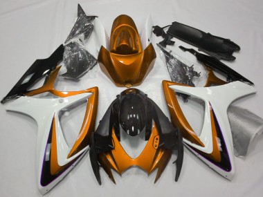 Best 2006-2007 Suzuki GSXR 600 / GSXR 750 Motorcycle Fairings - Orange White Glossy Black UK