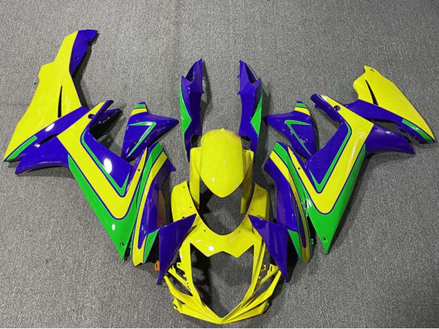 2011-2024 Suzuki GSXR 600 / GSXR 750 Motorcycle Fairings - Blue Yellow Green UK