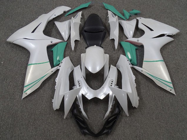 2011-2024 Suzuki GSXR 600 / GSXR 750 Motorcycle Fairings - Pearl White and T Blue UK