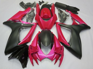 Best 2006-2007 Suzuki GSXR 600 / GSXR 750 Motorcycle Fairings - Pink Matte Black UK