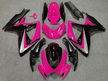 Best 2006-2007 Suzuki GSXR 600 / GSXR 750 Motorcycle Fairings - Pink Silver Glossy Black OEM Style UK