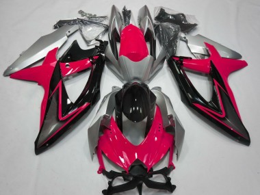 Best 2008-2010 Suzuki GSXR 600 / GSXR 750 Motorcycle Fairings - Silver Red Glossy Black UK