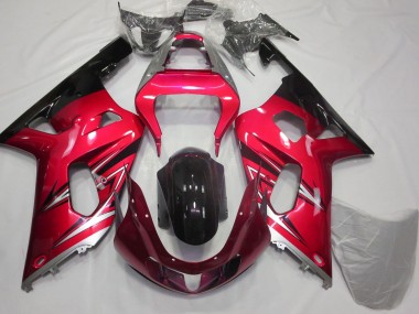 Best 2001-2003 Suzuki GSXR 600 / GSXR 750 Motorcycle Fairings - Red Silver Glossy Black UK