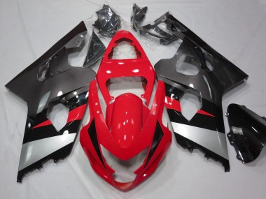 Best 2004-2005 Suzuki GSXR 600 / GSXR 750 Motorcycle Fairings - Red Silver Black UK