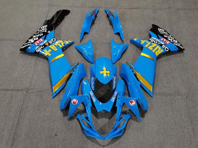 2011-2024 Suzuki GSXR 600 / GSXR 750 Motorcycle Fairings - Blue Yellow Gold Black Rizla UK