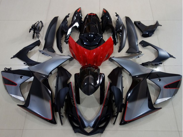 2011-2024 Suzuki GSXR 600 / GSXR 750 Motorcycle Fairings - Grey Red Glossy Black UK