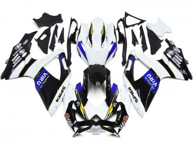 Best 2008-2010 Suzuki GSXR 600 / GSXR 750 Motorcycle Fairings - White Blue Yellow Black Viru UK