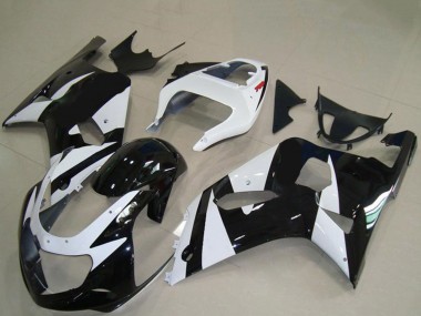 Best 2001-2003 Suzuki GSXR 600 / GSXR 750 Motorcycle Fairings - White Glossy Black UK