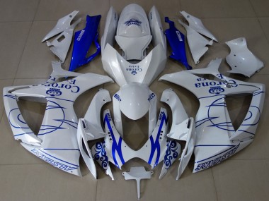 Best 2006-2007 Suzuki GSXR 600 / GSXR 750 Motorcycle Fairings - White Blue Corona Alstare UK