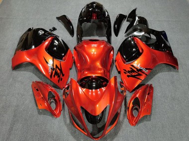 Best 2008-2020 Suzuki GSXR 1300 Motorcycle Fairings - Candy Orange Glossy Black UK