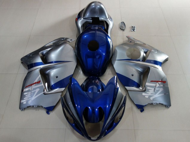 1996-2007 Suzuki GSXR 1300 Motorcycle Fairings - Deep Blue Silver UK