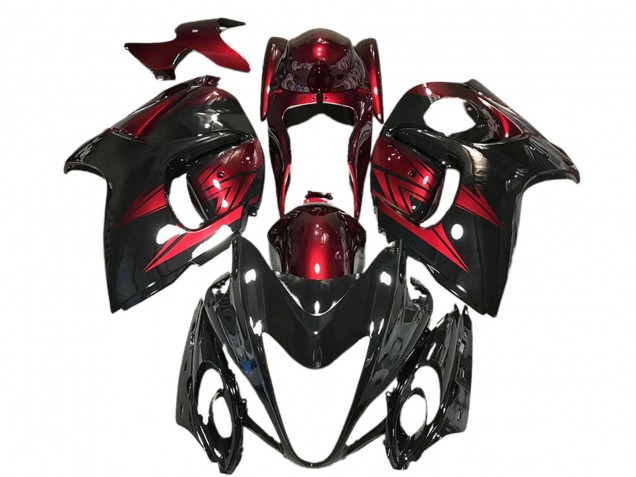 2008-2020 Suzuki GSXR 1300 Motorcycle Fairings - Glossy Black and Deep Red UK