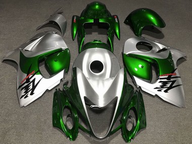 Best 2008-2020 Suzuki GSXR 1300 Motorcycle Fairings - Glossy Green and Silver UK