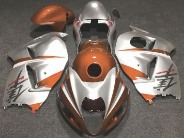 Best 1996-2007 Suzuki GSXR 1300 Motorcycle Fairings - Glossy Orange and Silver UK