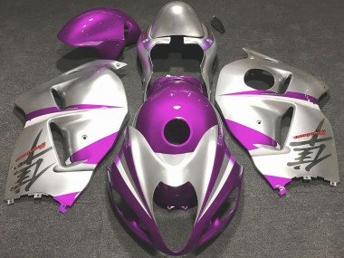 Best 1996-2007 Suzuki GSXR 1300 Motorcycle Fairings - Glossy Pink and Silver UK