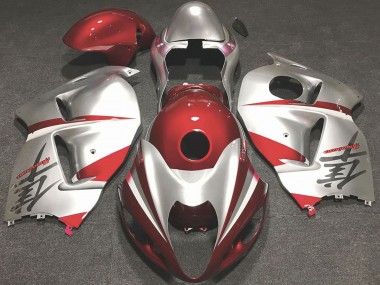 Best 1996-2007 Suzuki GSXR 1300 Motorcycle Fairings - Glossy Red and Silver UK