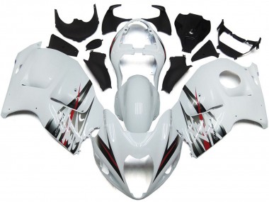 Best 1996-2007 Suzuki GSXR 1300 Motorcycle Fairings - Glossy White and Silver Style UK