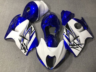 Best 1996-2007 Suzuki GSXR 1300 Motorcycle Fairings - Glossy White Deep Blue UK