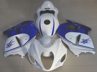 Best 1996-2007 Suzuki GSXR 1300 Motorcycle Fairings - Glossy White Blue UK