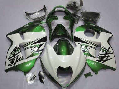 Best 1996-2007 Suzuki GSXR 1300 Motorcycle Fairings - Glossy White Green UK