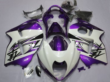 Best 1996-2007 Suzuki GSXR 1300 Motorcycle Fairings - Glossy White Purple UK