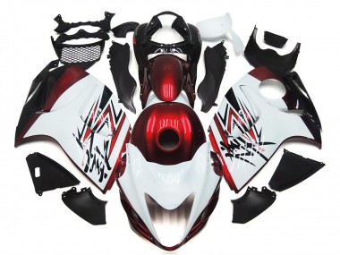 Best 2008-2020 Suzuki GSXR 1300 Motorcycle Fairings - Glossy White Deep Red UK