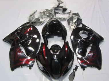 Best 1996-2007 Suzuki GSXR 1300 Motorcycle Fairings - Red Glossy Black UK