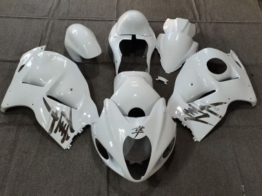 Best 1996-2007 Suzuki GSXR 1300 Motorcycle Fairings - White OEM Style with Silver Decals UK